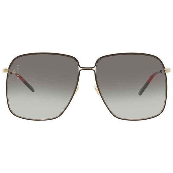 NEW Gucci Grey and Gold Oversized Women's Sunglasses - Picture 2 of 4
